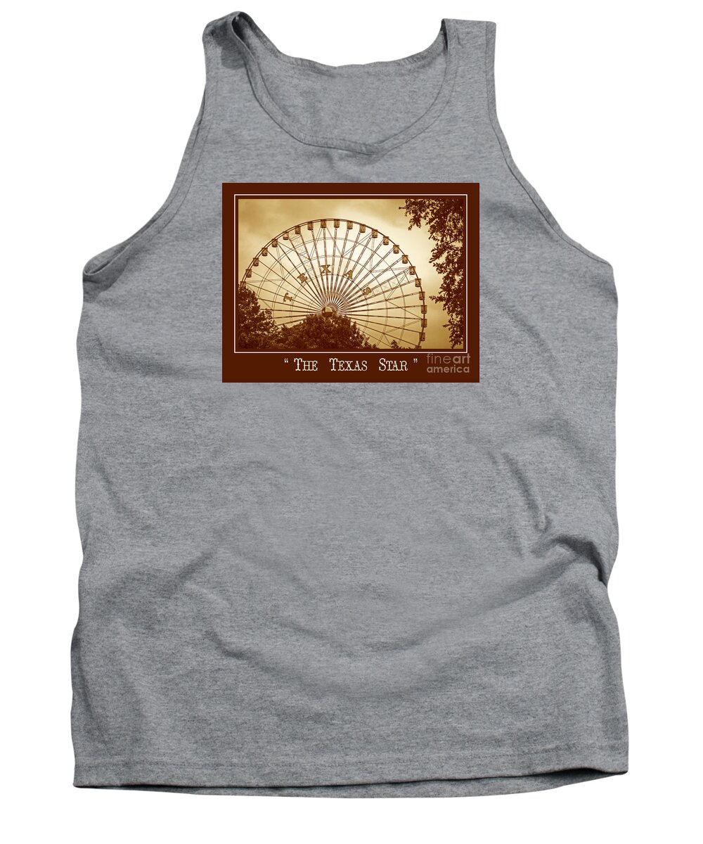 Texas Star Ferris Wheel Tank Top featuring the photograph Texas Star in Gold by Imagery by Charly