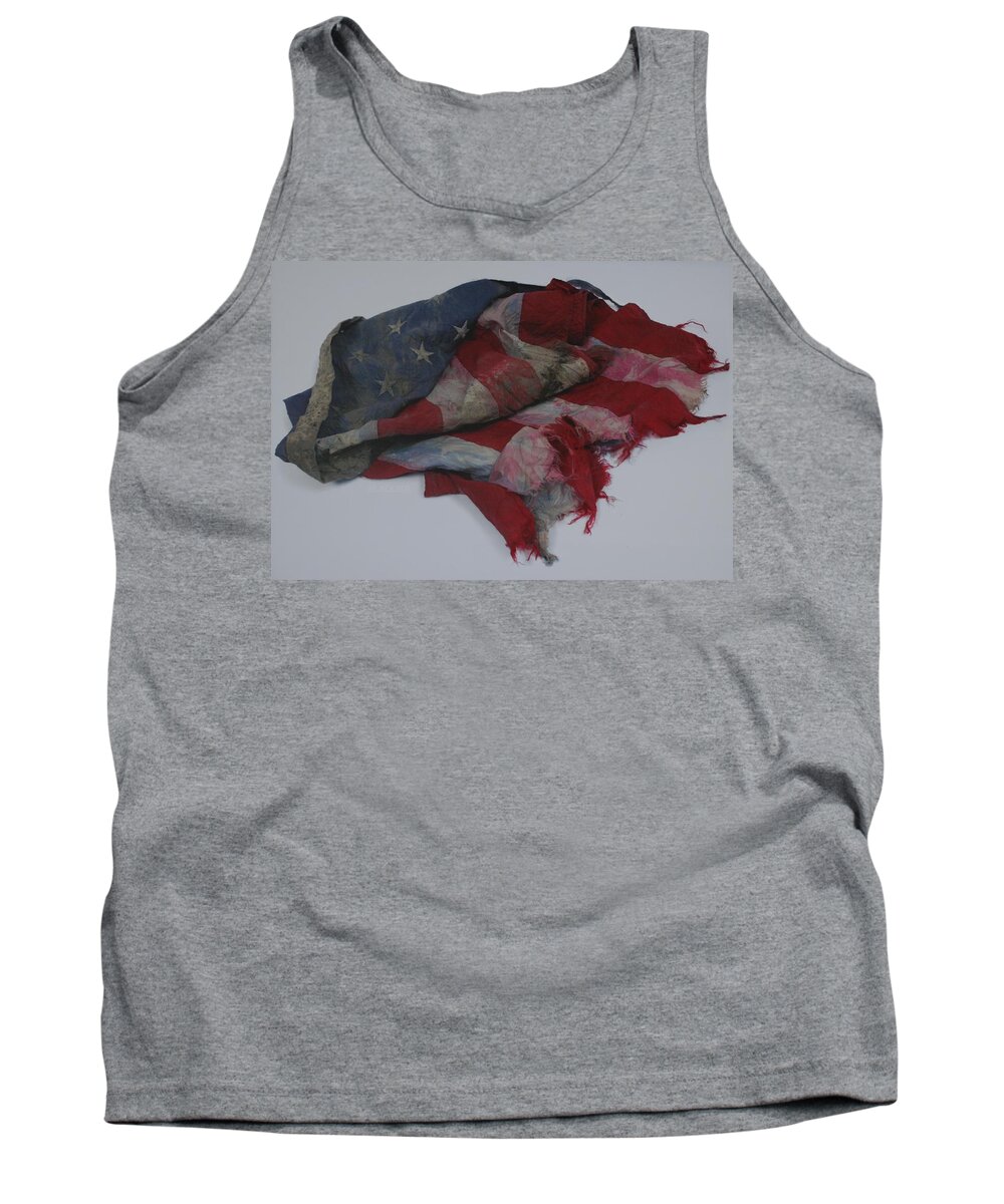 911 Tank Top featuring the photograph The 9 11 W T C Fallen Heros American Flag by Rob Hans