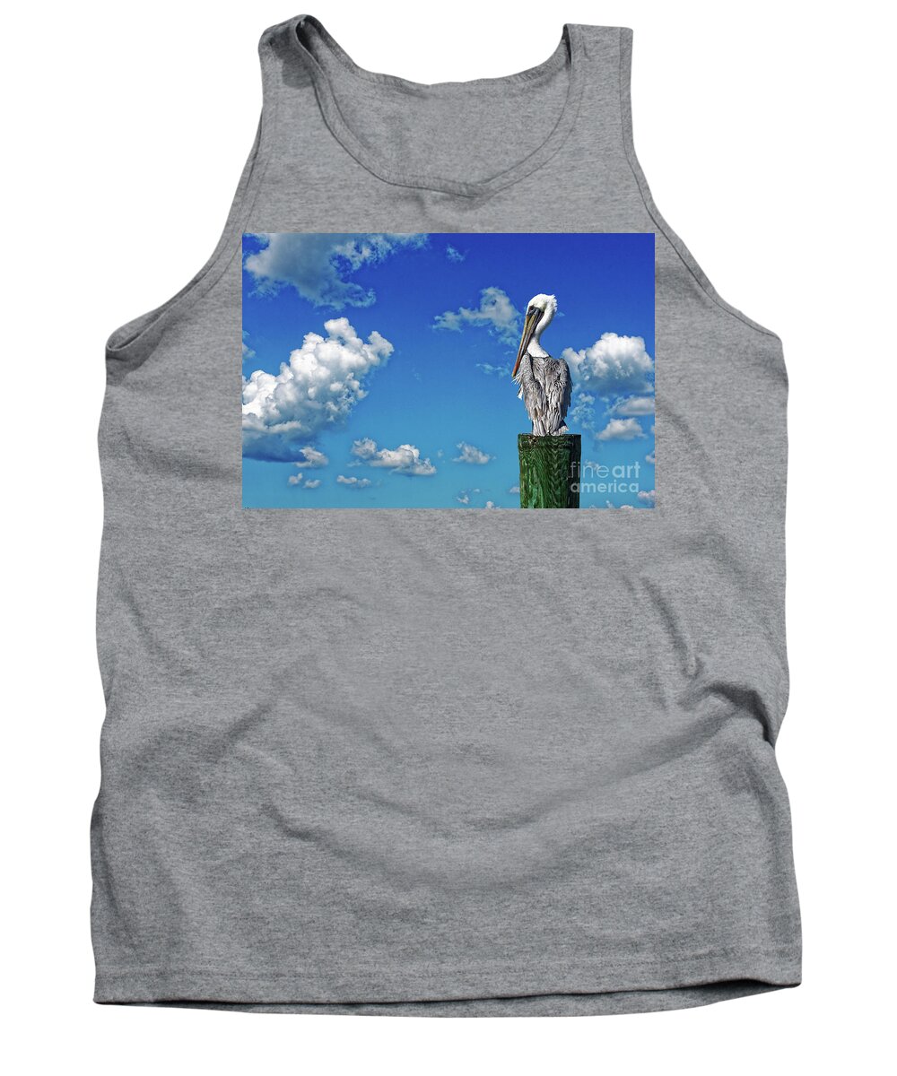 Pelican Tank Top featuring the photograph The American Brown Pelican by Paul Mashburn