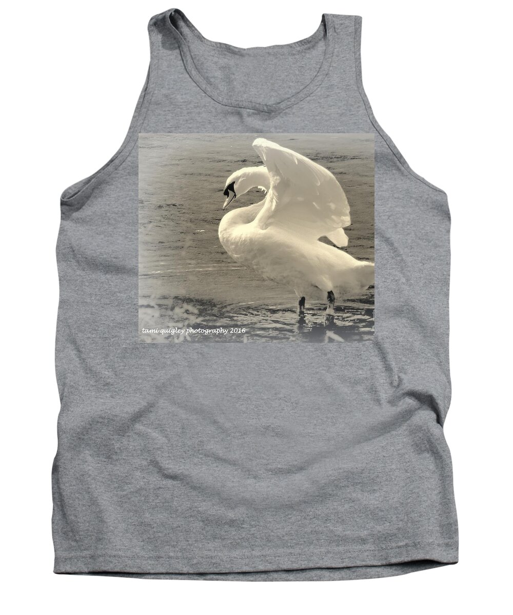 Swan Tank Top featuring the photograph The Art Of The Swan by Tami Quigley