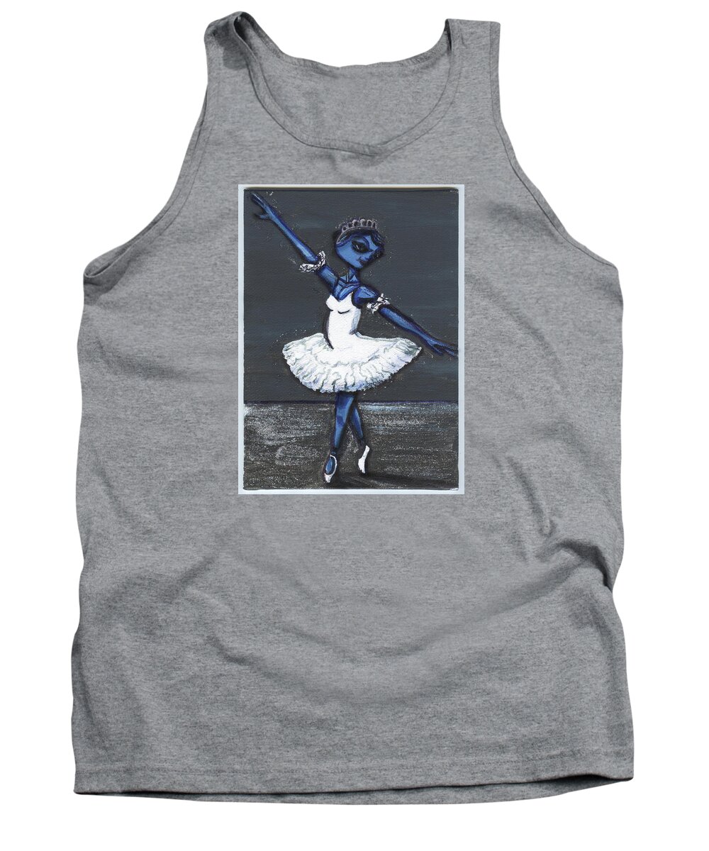 Dancer Tank Top featuring the painting The Blue Swan by Similar Alien