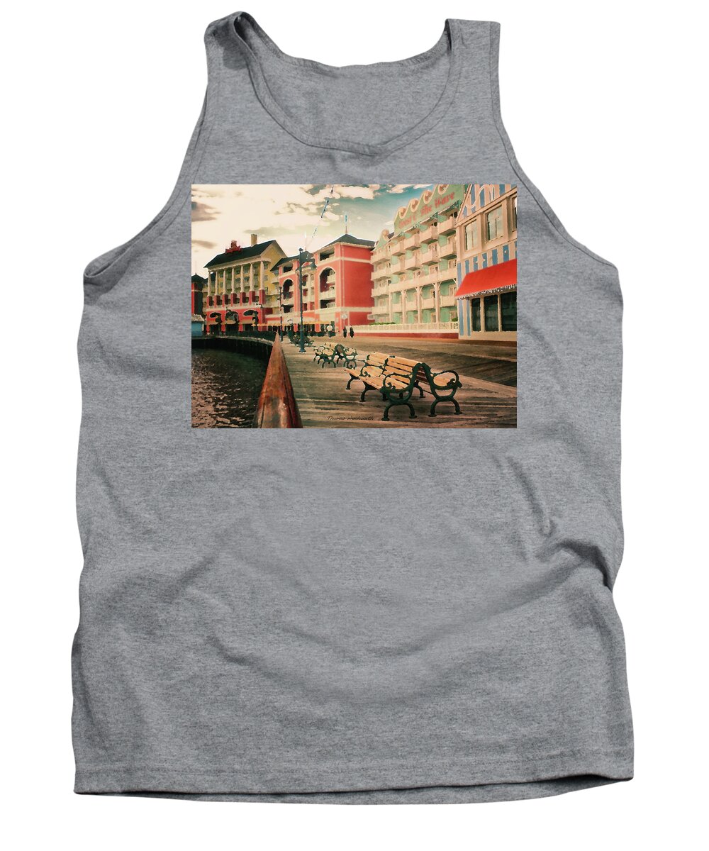 Boardwalk Tank Top featuring the photograph The Boardwalk At Walt Disney World MP by Thomas Woolworth