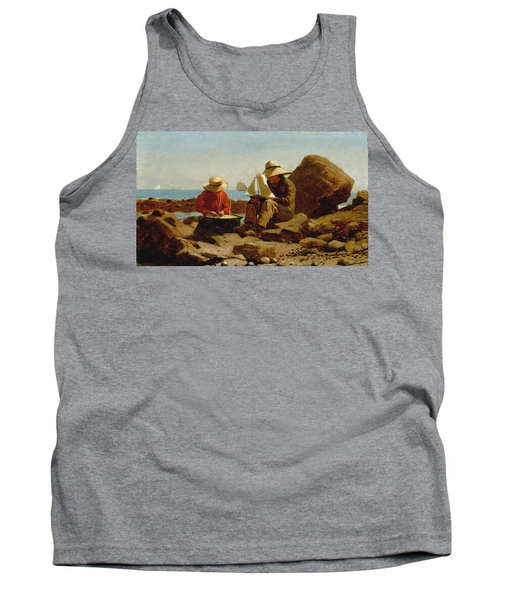 Homer Tank Top featuring the painting The Boat Builders - 1873 by Eric Glaser