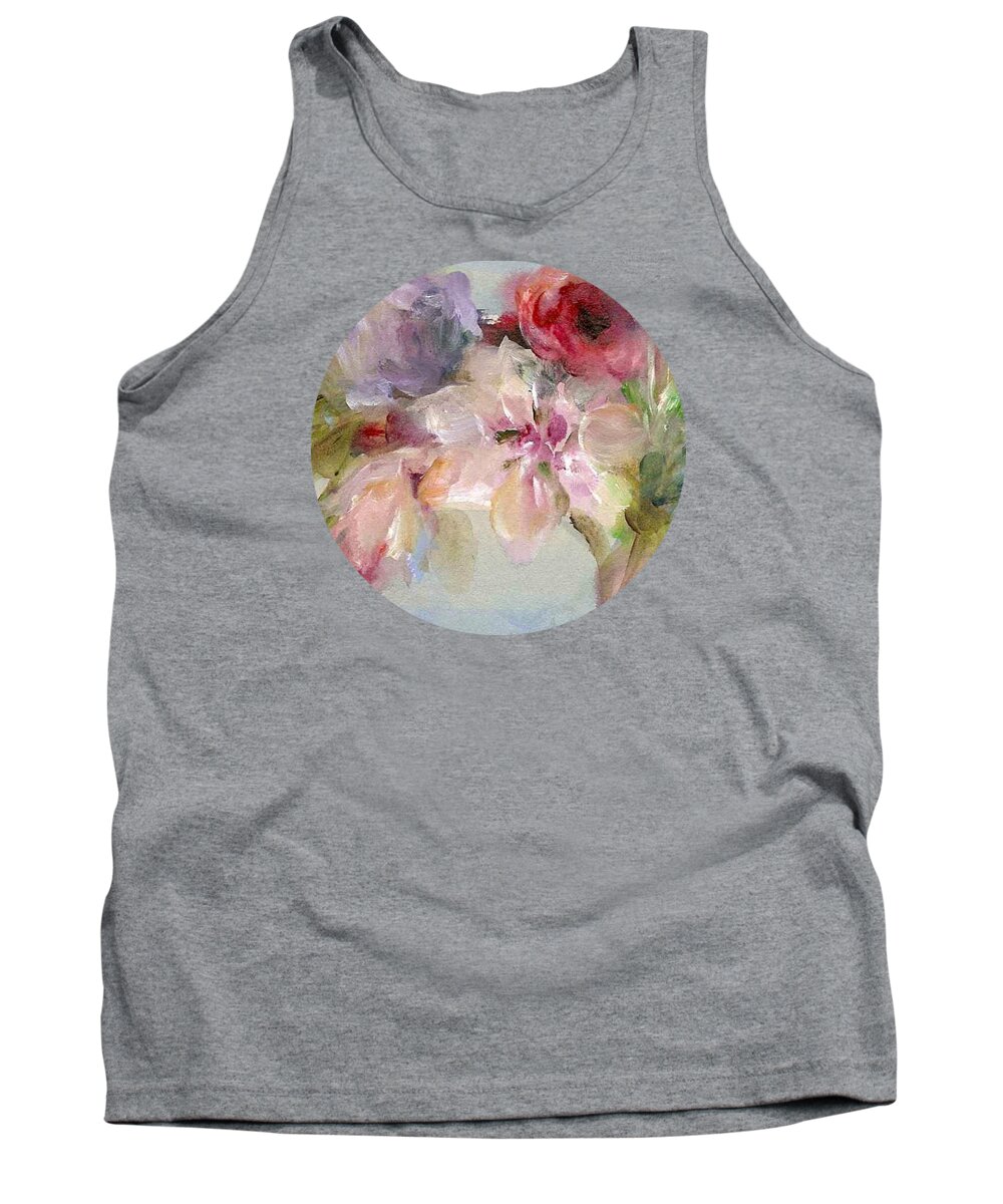 Floral Tank Top featuring the painting The Bouquet by Mary Wolf