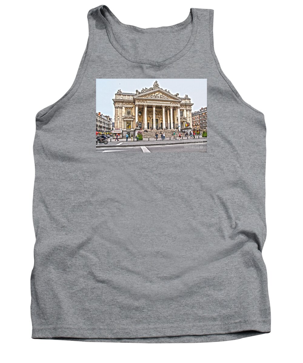 Architecture Tank Top featuring the photograph The Bourse in Brussels by Pravine Chester