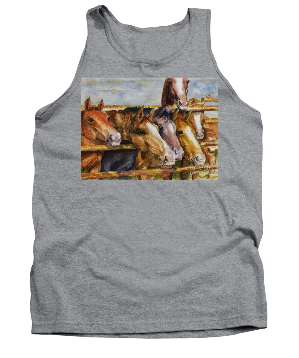 Horses Tank Top featuring the painting The Colorado Horse Rescue by Frances Marino