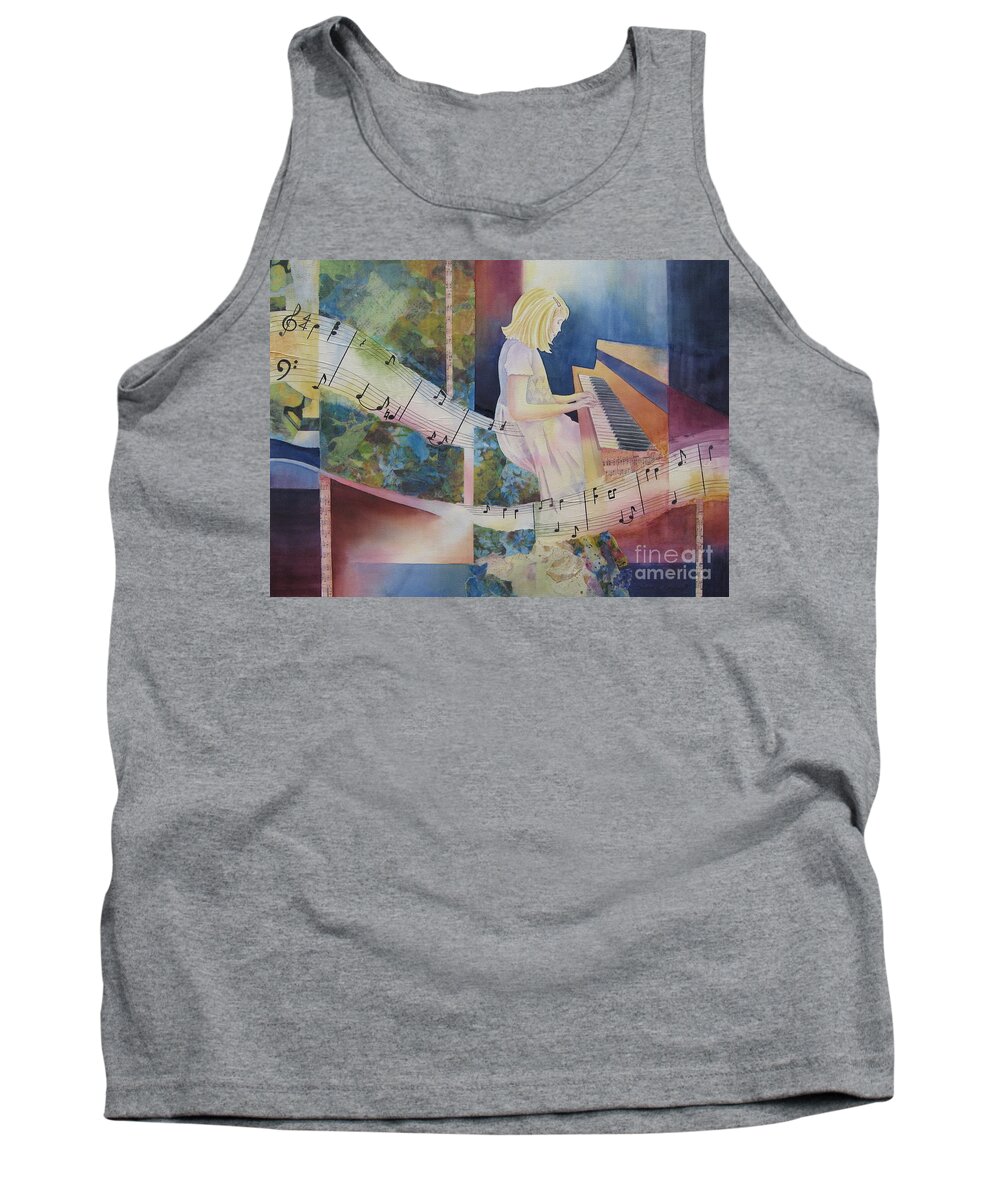 Music Tank Top featuring the painting The Composition by Deborah Ronglien