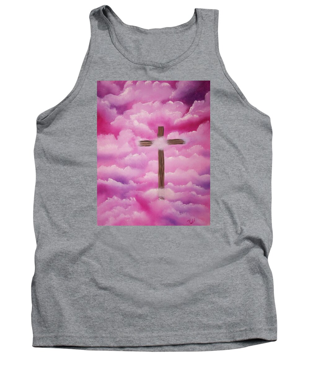 Cross Artwork Tank Top featuring the painting The Cross Of Redemption by Laurie Kidd