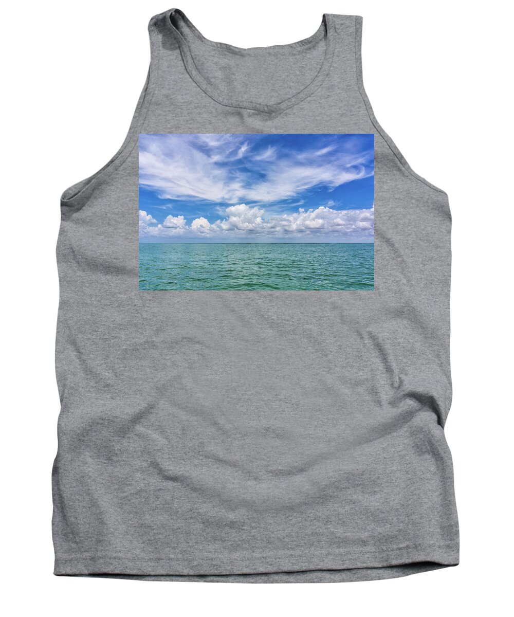 9/1/13 Tank Top featuring the photograph The Dance of Clouds on the Sea by Louise Lindsay