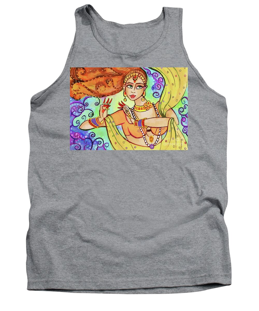 Indian Dancer Tank Top featuring the painting The Dance of Maya by Eva Campbell