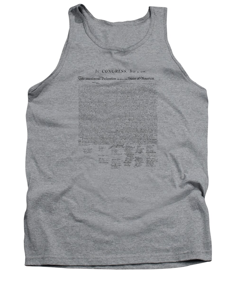 Declaration Of Independence Tank Top featuring the mixed media The Declaration of Independence by War Is Hell Store