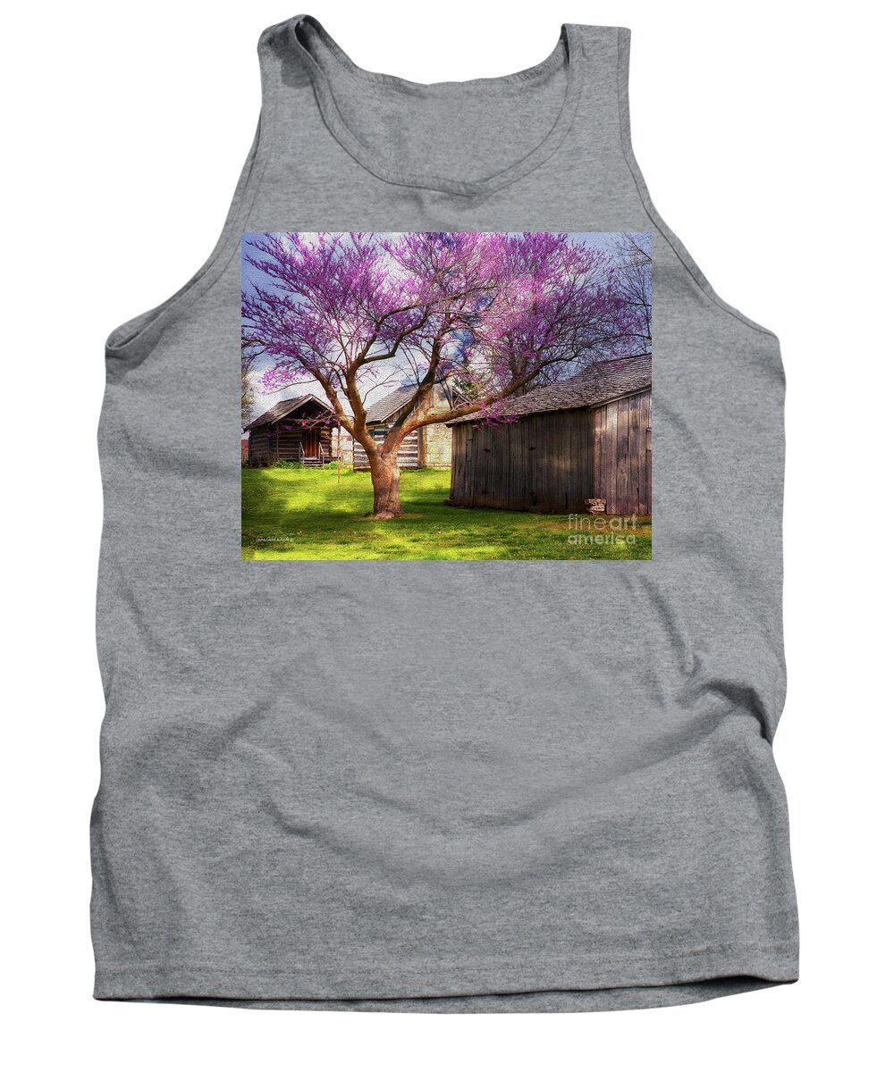 Landscape Tank Top featuring the digital art The Farm by Lena Wilhite