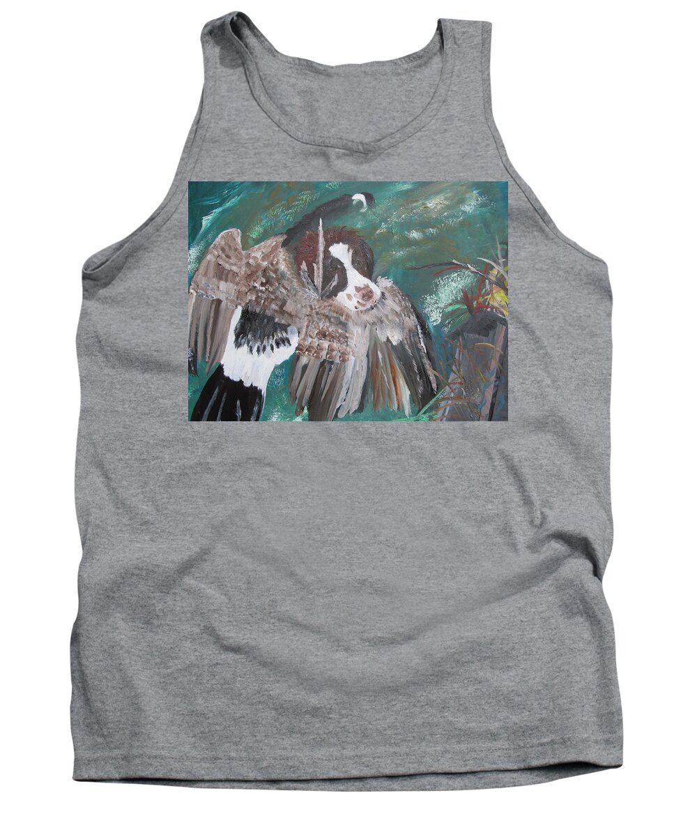 Goose Tank Top featuring the painting The First Retrieve by Susan Voidets