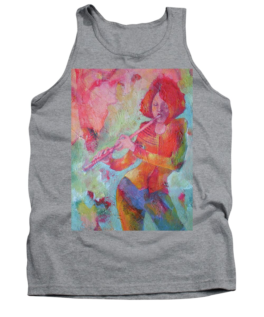 Susanne Clark Tank Top featuring the painting The Flute Player by Susanne Clark