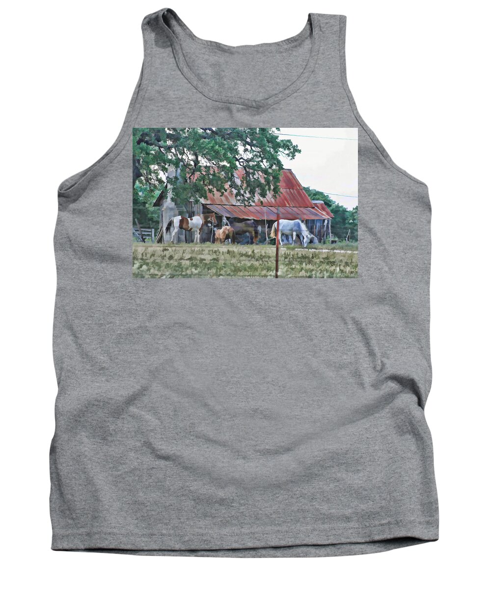 Horses Tank Top featuring the photograph The Gathering Place by Douglas Barnard