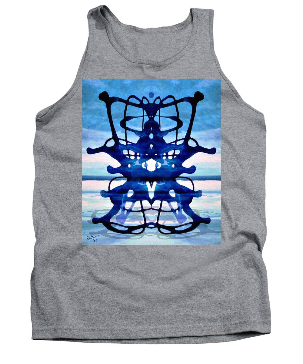Blue Tank Top featuring the digital art The Hierophant by Amy Shaw