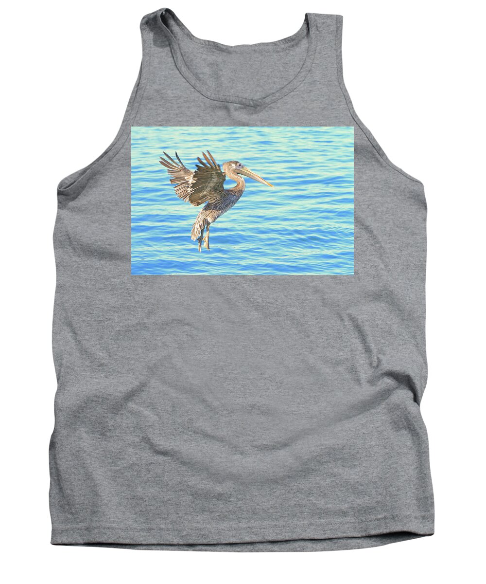 Pelican Tank Top featuring the photograph The Landing by Shoal Hollingsworth