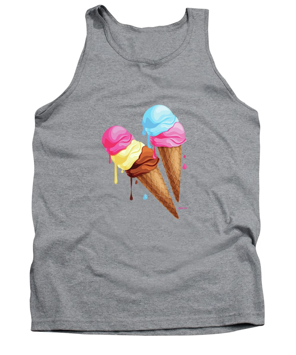 Summer Tank Top featuring the painting The Last Taste Of Summer Is The Sweetest by Little Bunny Sunshine