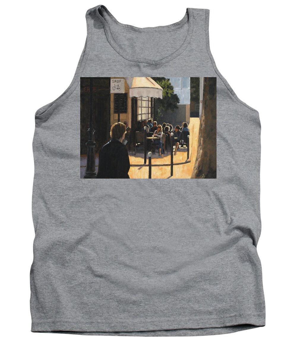 Paris Tank Top featuring the painting The Latin Quarter by Tate Hamilton