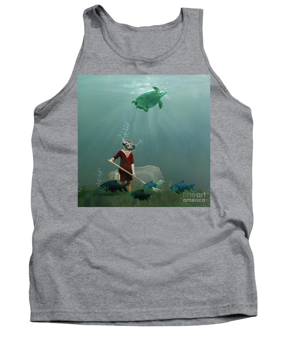 Underwater Tank Top featuring the photograph The little gardener by Martine Roch
