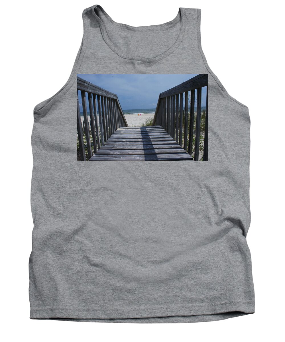 St. George Island Tank Top featuring the photograph The Long Walk by Theresa Cangelosi