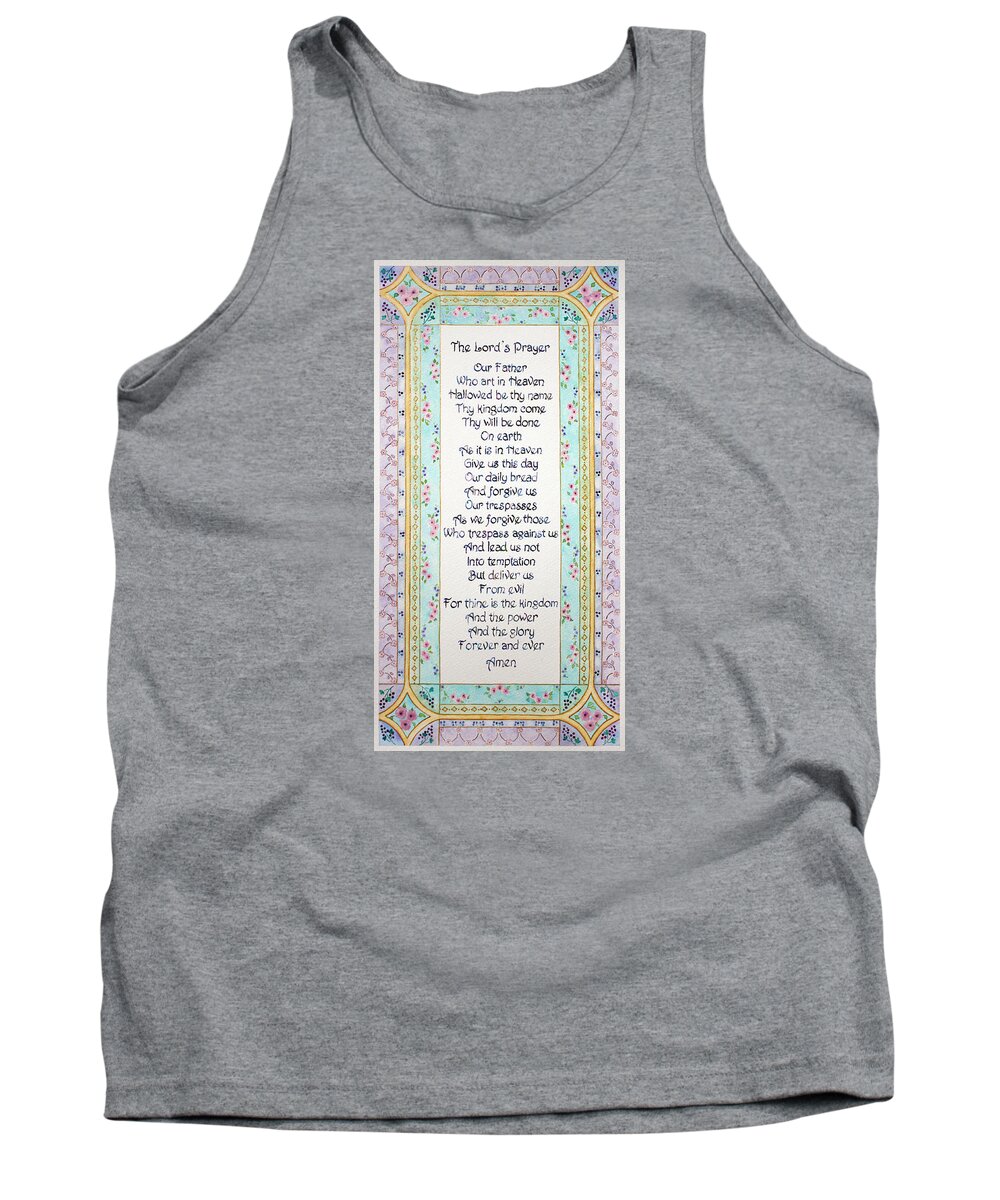 Watercolor Tank Top featuring the painting The Lord's Prayer by Lisa Vincent