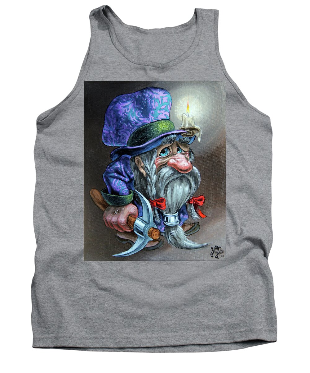 Miner Tank Top featuring the painting The Lost Digger by Victor Molev