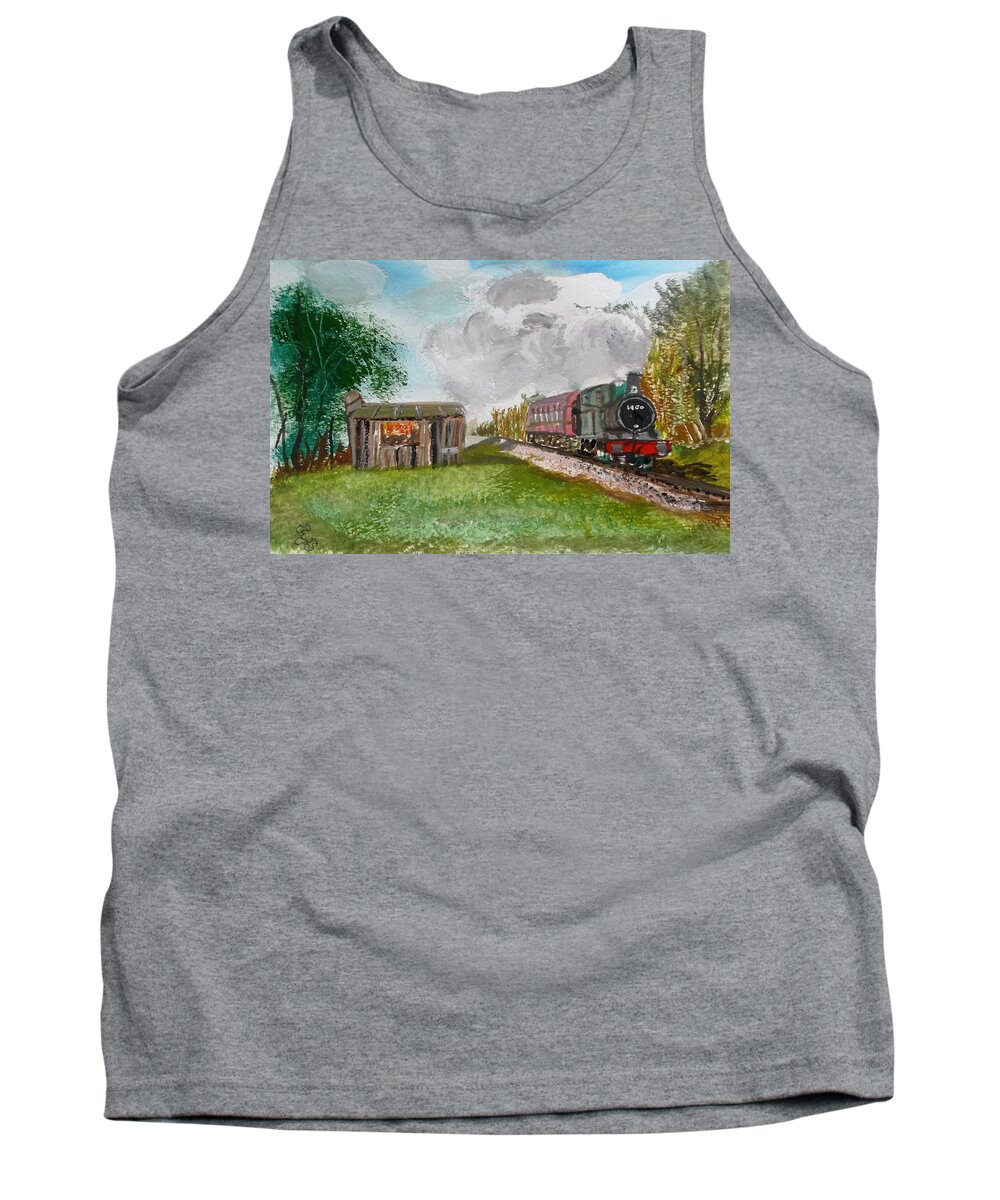 Shack Tank Top featuring the painting The old forsaken shack by Carole Robins