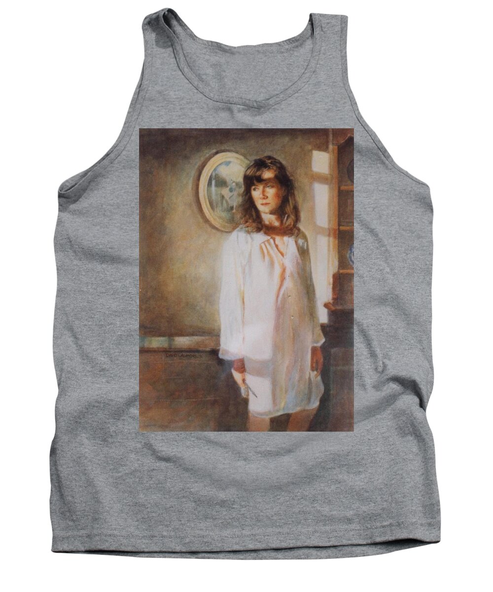 Portrait Tank Top featuring the painting The Old Watercolour by David Ladmore