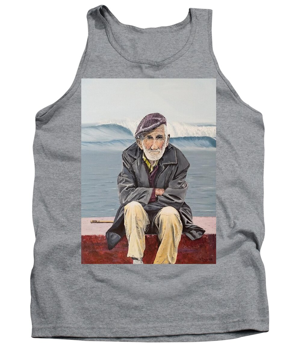 Man Tank Top featuring the painting The Old Waterman by Kevin Daly