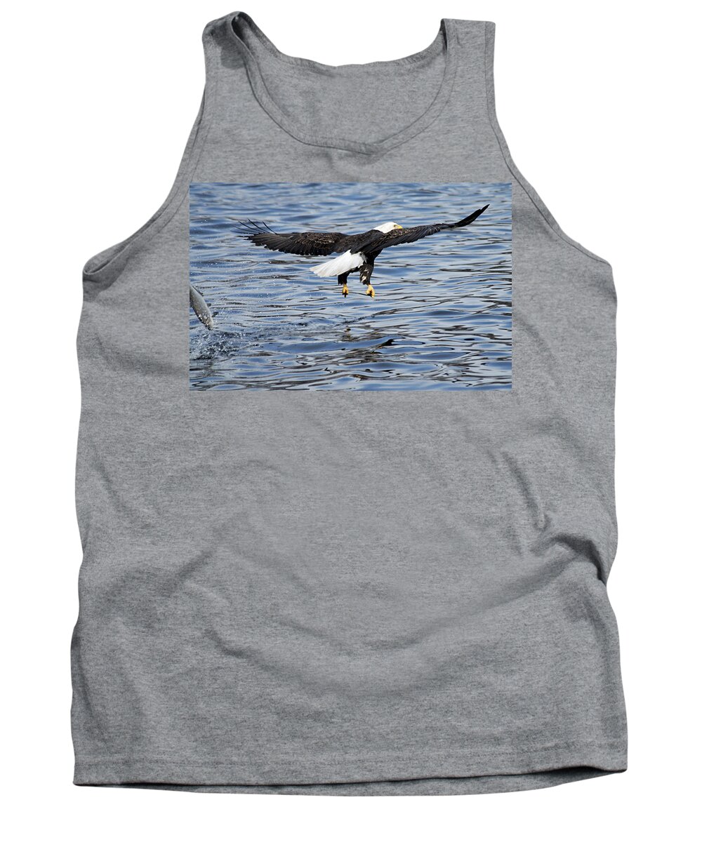 American Bald Eagle Tank Top featuring the photograph The One that Got Away by Larry Ricker