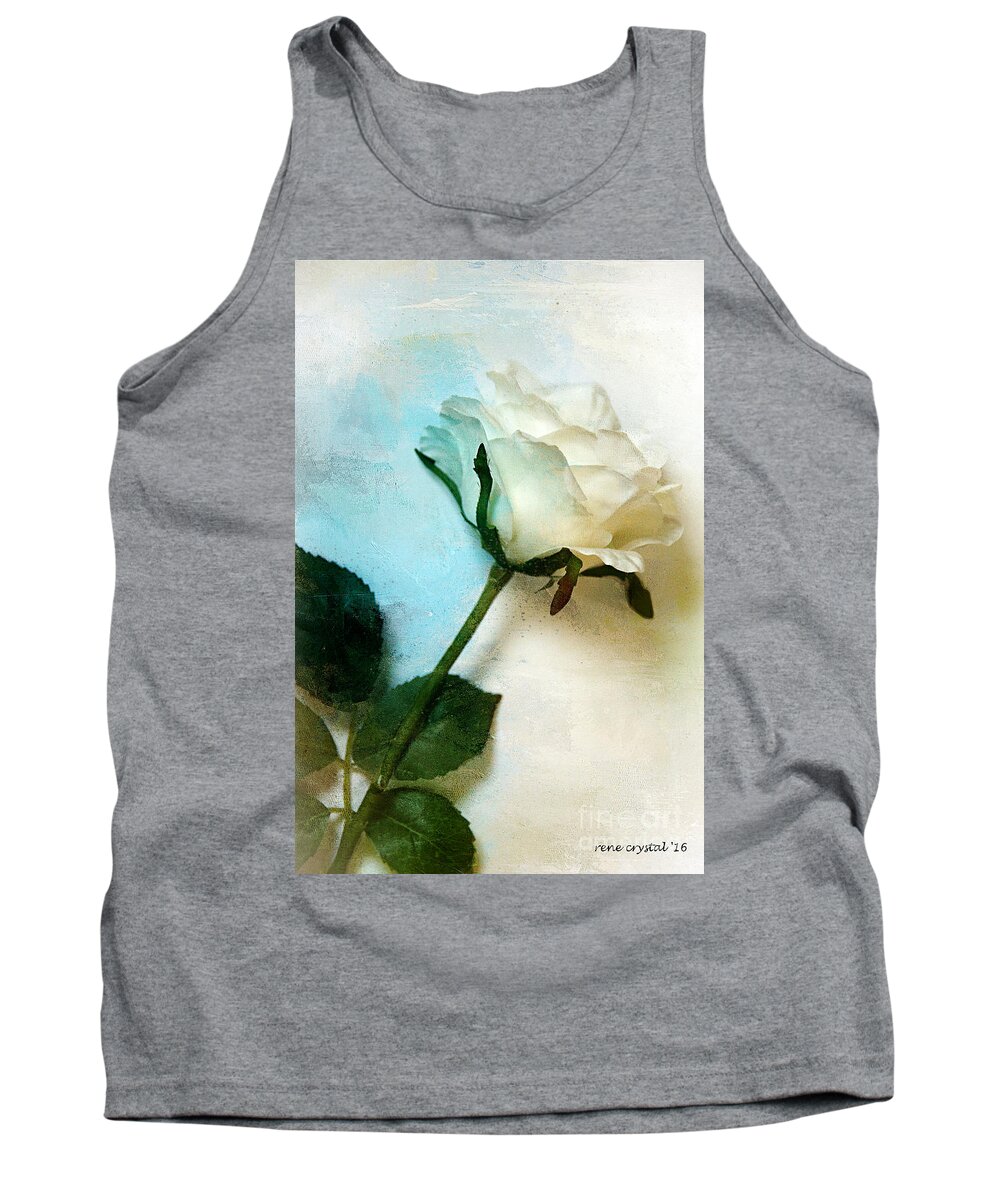Roses Tank Top featuring the photograph The Petals Of A Soft White Rose by Rene Crystal