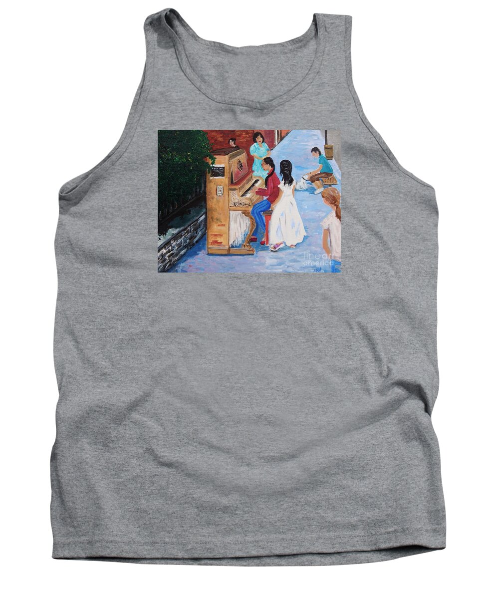 Piano Players Tank Top featuring the painting The Piano Player by Reb Frost