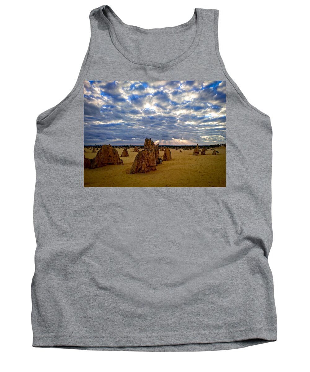The Pinnacles Tank Top featuring the photograph The Pinnacles sunset by Ren Harris