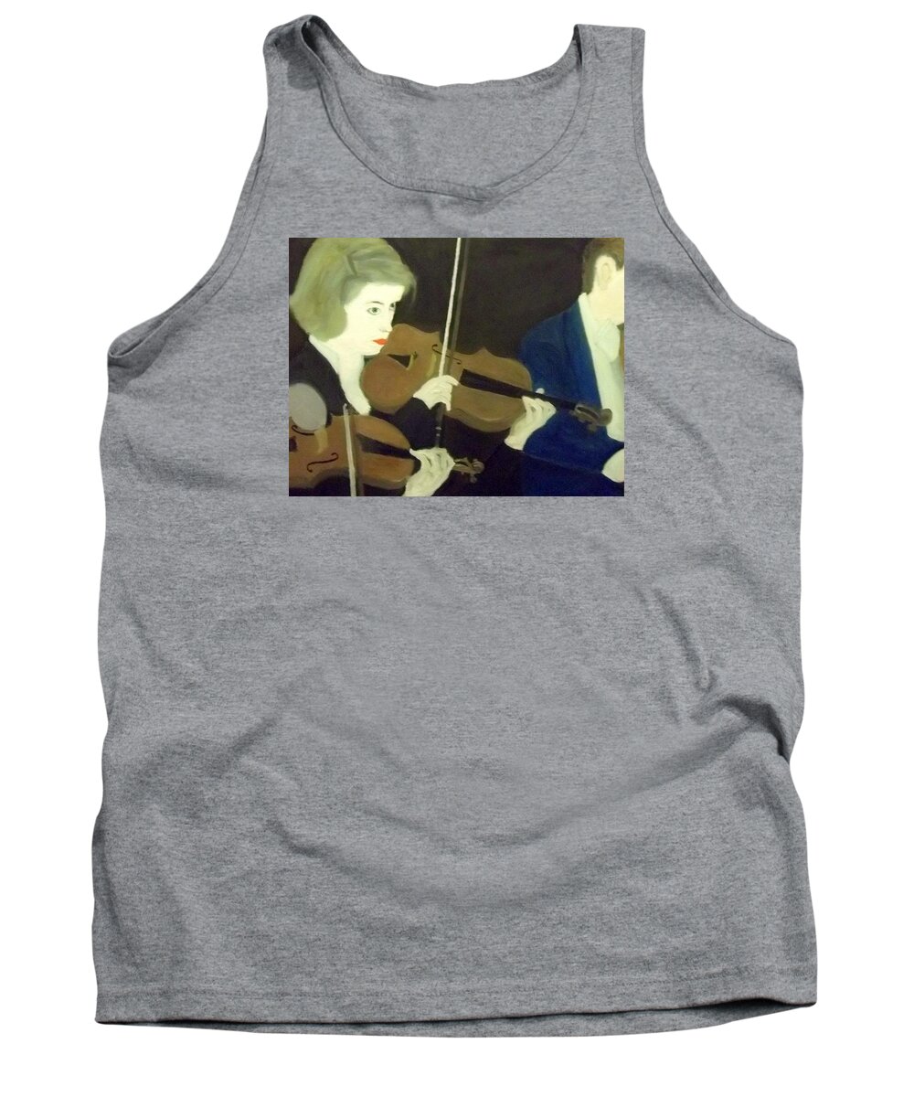 Pretty Tank Top featuring the painting The Prettiest Violinist in the Orchestra by Peter Gartner