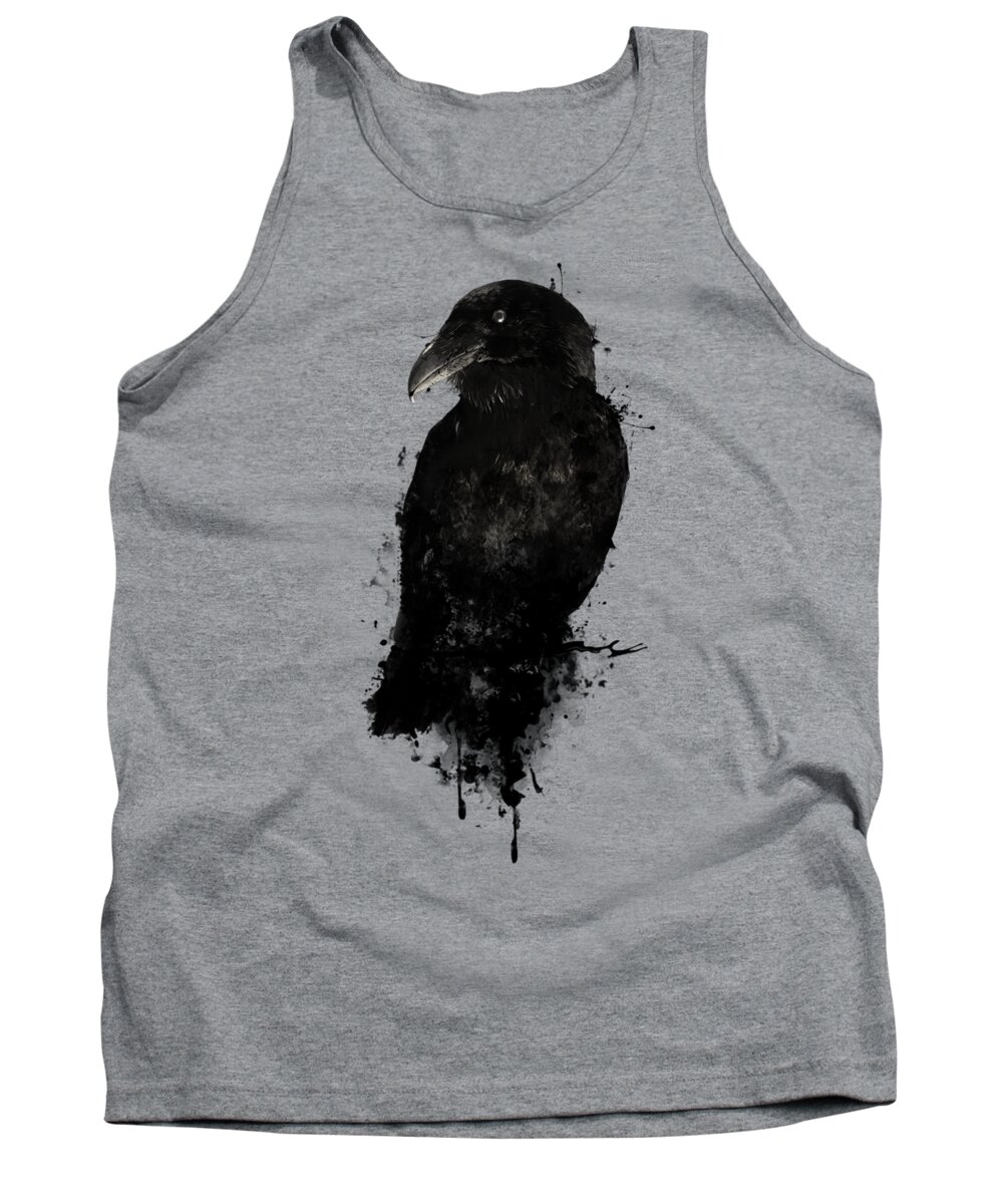 Raven Tank Top featuring the mixed media The Raven by Nicklas Gustafsson