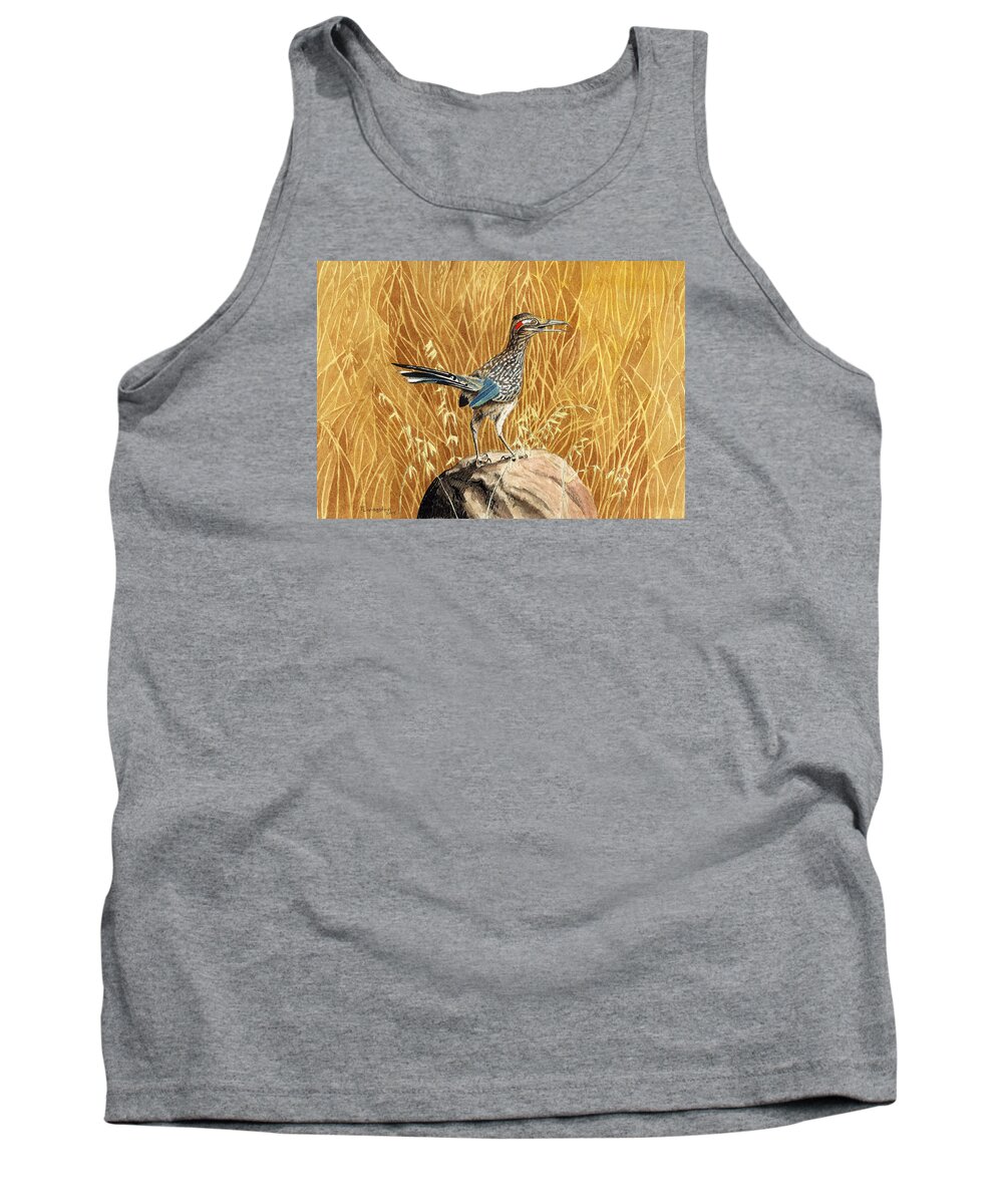 Roadrunner Tank Top featuring the drawing The Roadrunner by Timothy Livingston