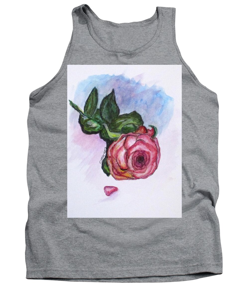 Roses Tank Top featuring the painting The Rose by Clyde J Kell