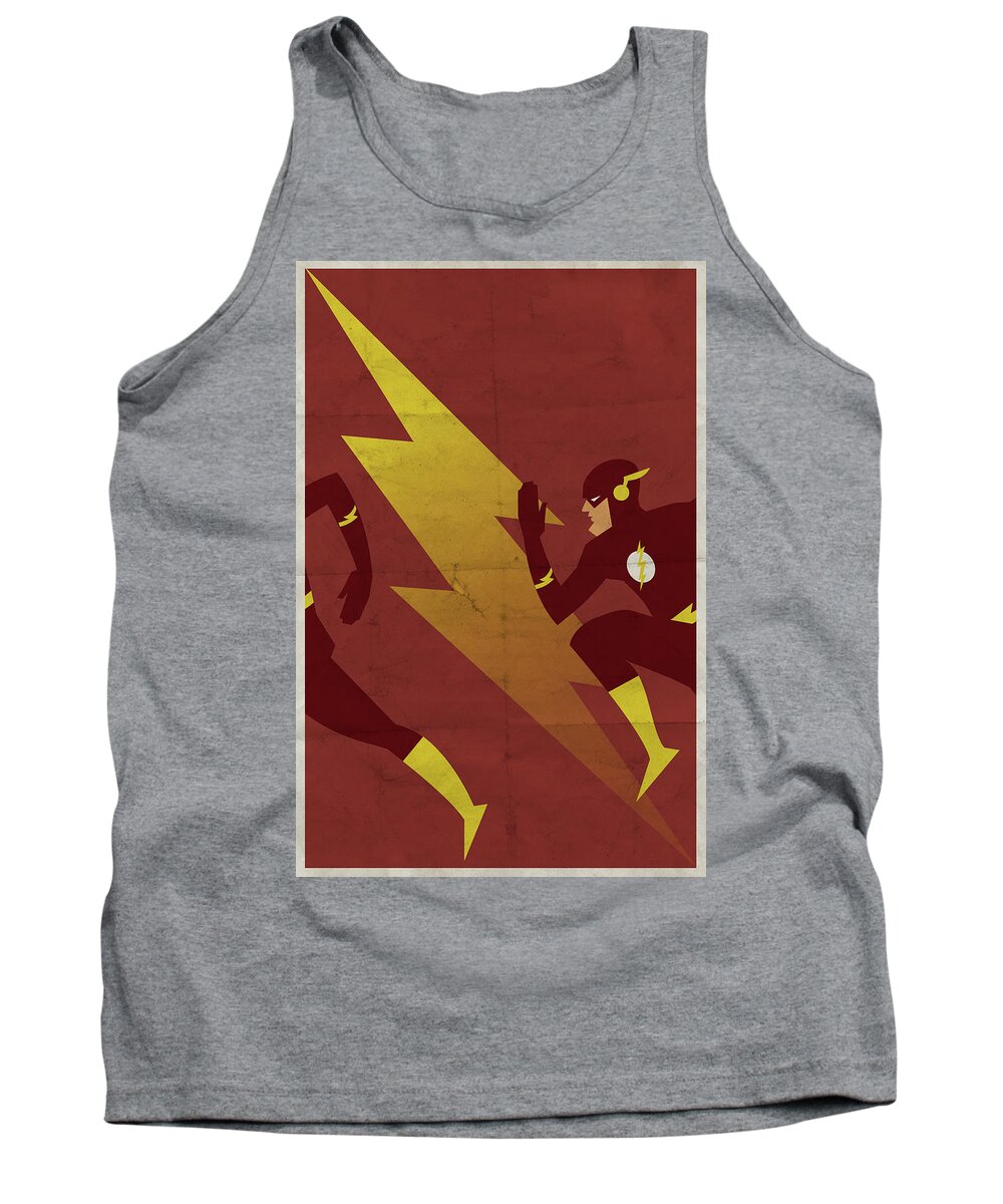 Fast Tank Top featuring the digital art The Scarlet Speedster by Michael Myers