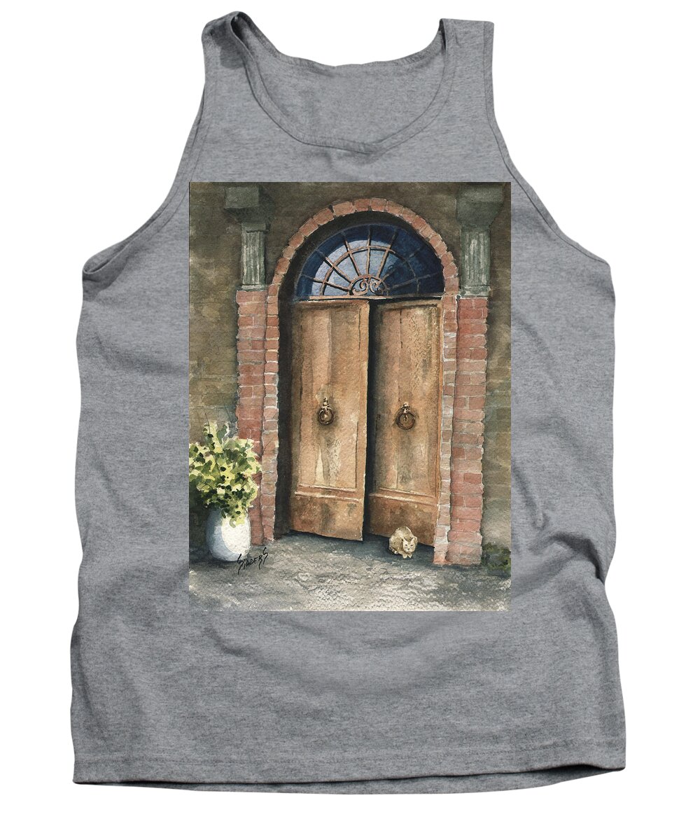 Door Tank Top featuring the painting The Sentinel by Sam Sidders
