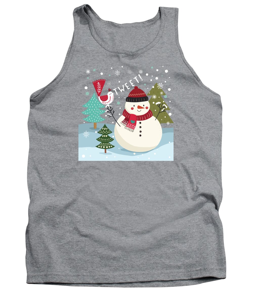 Painting Tank Top featuring the painting The Sweet Song Of Winter by Little Bunny Sunshine