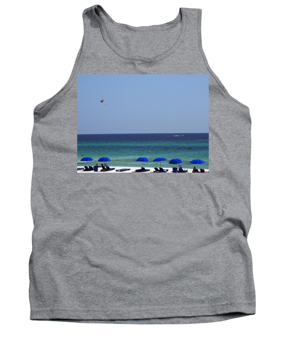 Beach Scene Tank Top featuring the photograph The White Panama City Beach - before the Oil Spill by Susanne Van Hulst