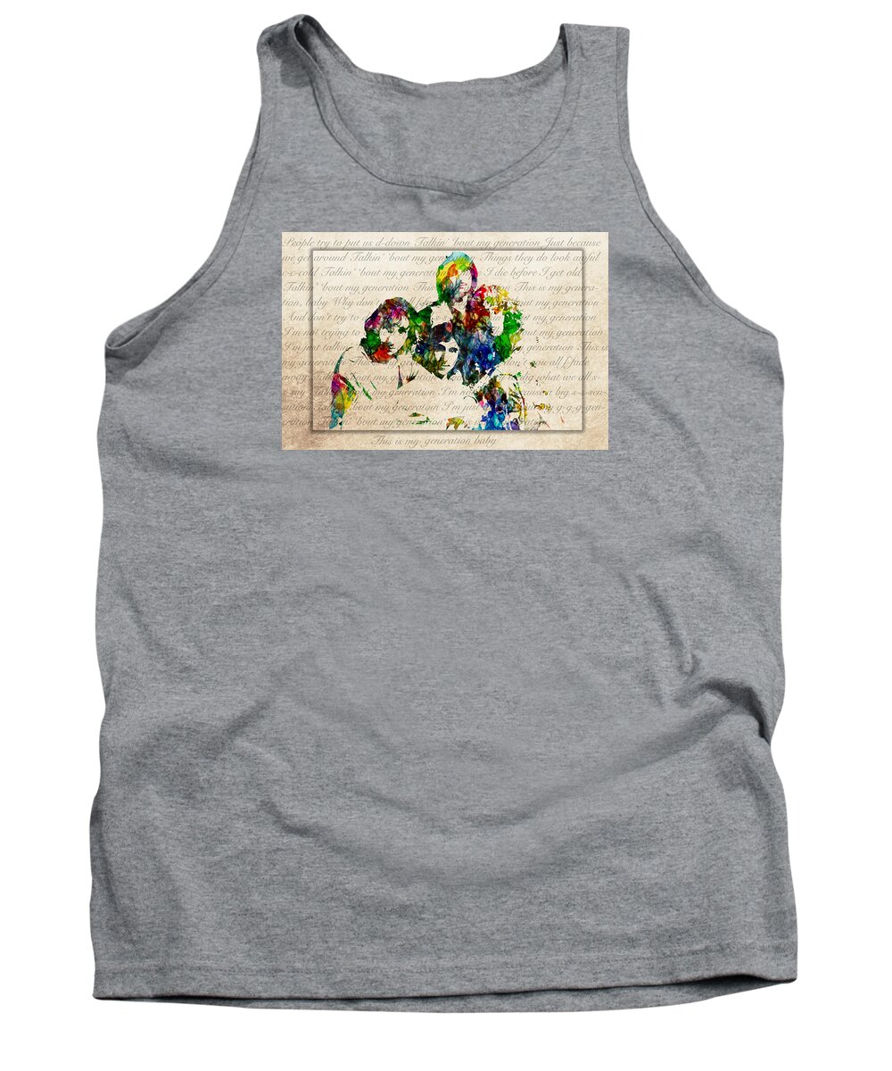The Who Wall Art Tank Top featuring the digital art The Who by Patricia Lintner