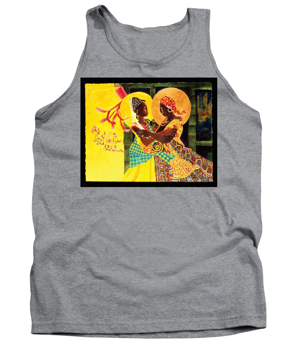 The Windsock Visitation Tank Top featuring the painting The Windsock Visitation - MMWIV by Br Mickey McGrath OSFS