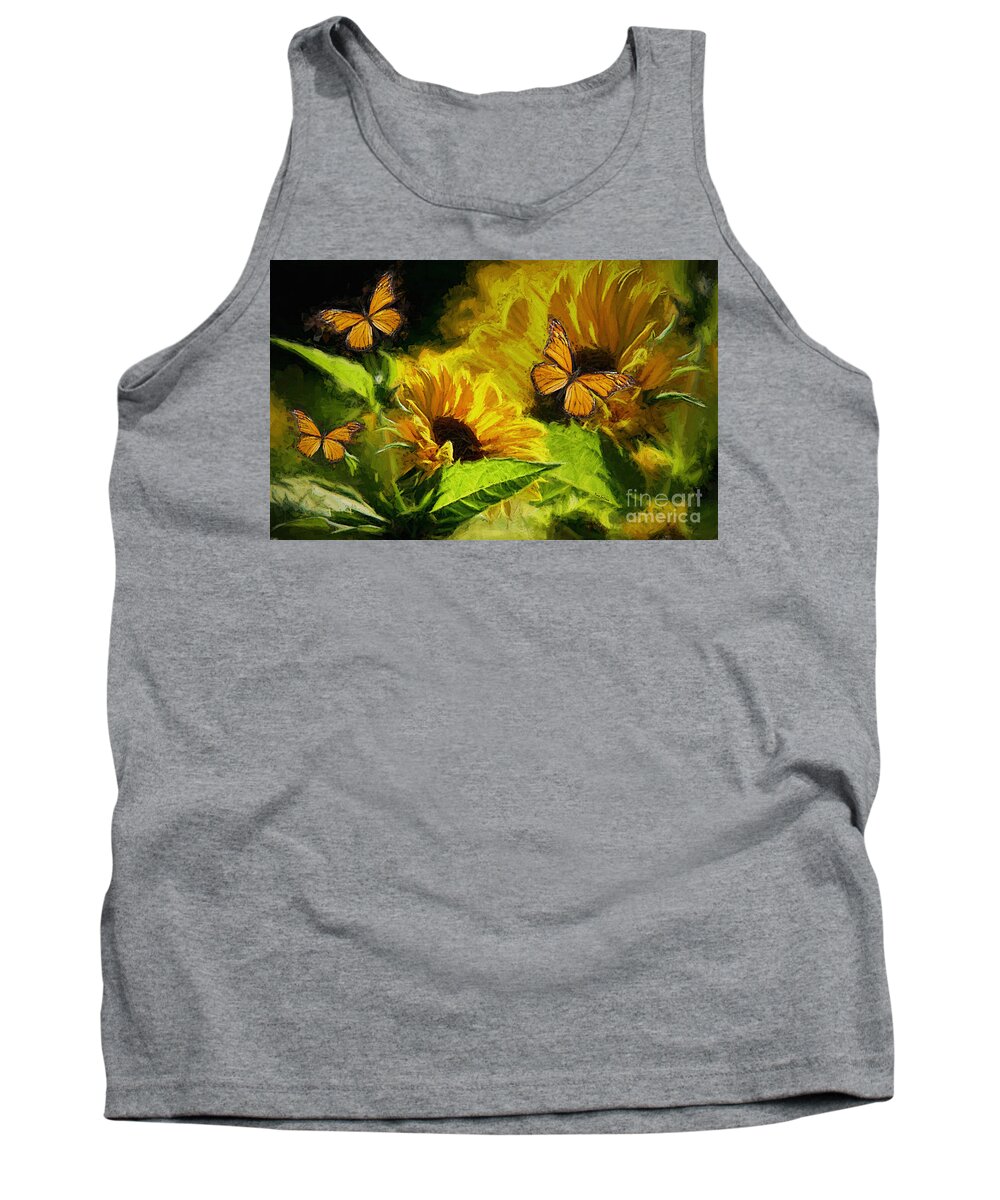 Monarch Butterfly Tank Top featuring the painting The Wings Of Transformation by Tina LeCour