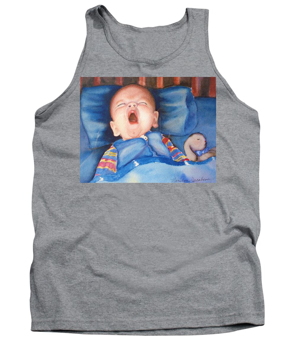 Baby Tank Top featuring the painting The Yawn by Marilyn Jacobson