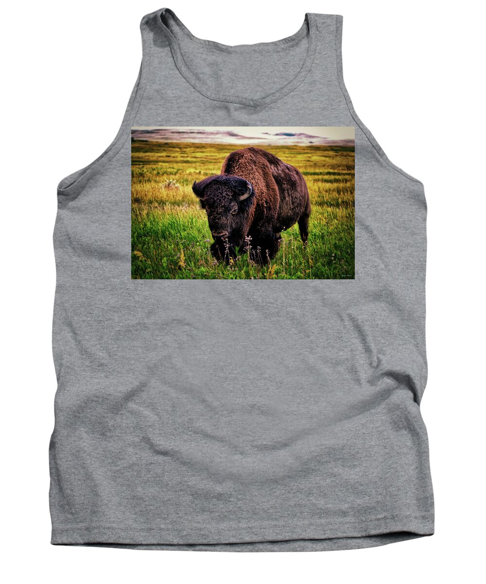 Theodore Roosevelt National Park Tank Top featuring the photograph Theodore Roosevelt National Park 009 - Buffalo by George Bostian