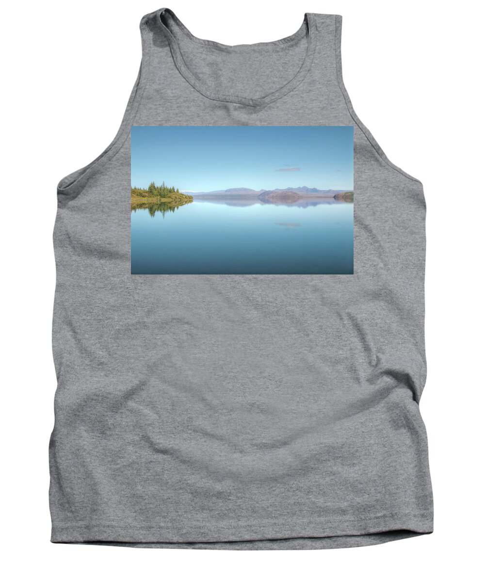 Thingvallavatn Tank Top featuring the photograph Thingvallavatn Reflection 0693 by Kristina Rinell