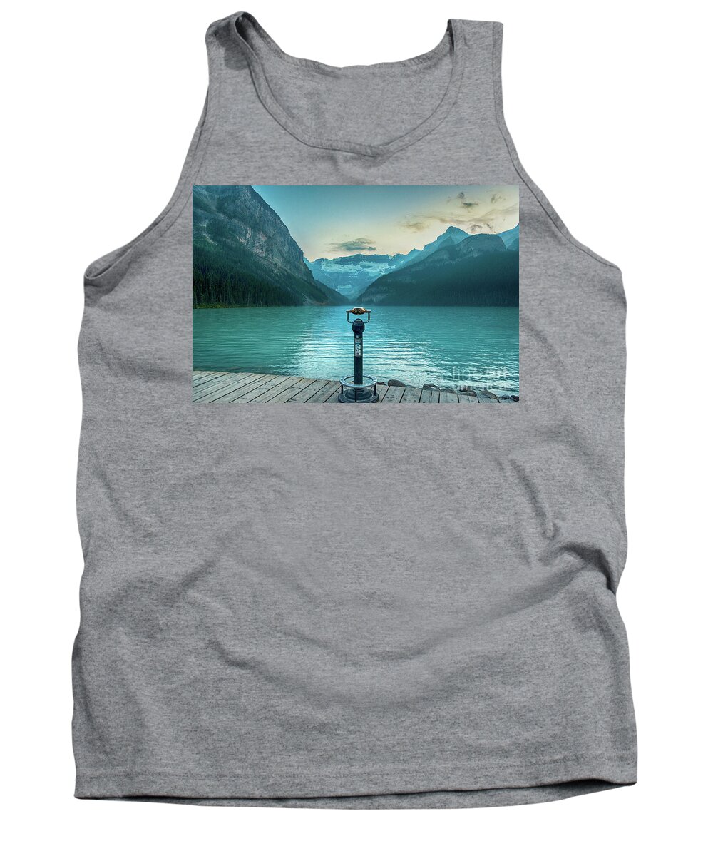 Lake Louise Tank Top featuring the photograph Through the looking Glass by Paul Quinn