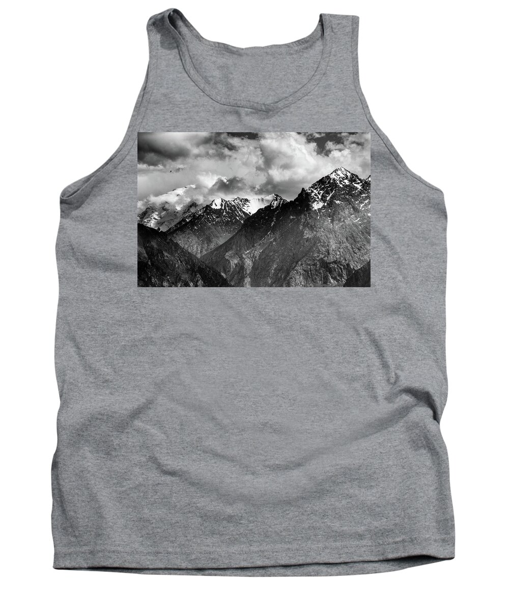Black White Tank Top featuring the photograph Tian Shan by Robert Grac